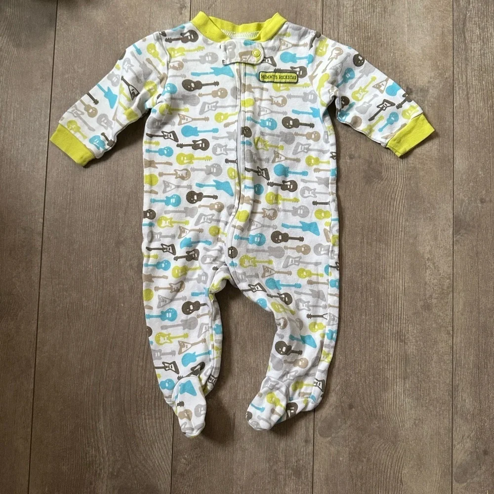 Y2K Carter’s Guitar One-Piece Mommy's Rockstar Baby Boy's Footies Size 3 Months